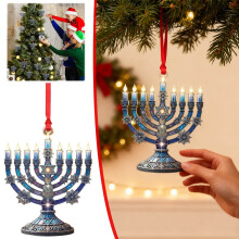 Ornáid Menorah Hanukkah Réalta Dhaibhíde Sneachta