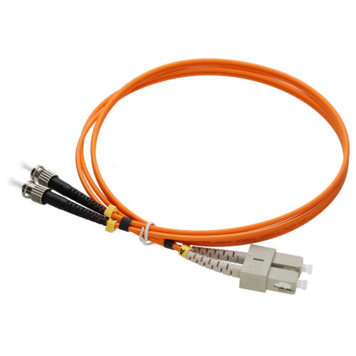 kenable OM2 Orange Fibre Optic ST SC 50 125 Duplex MM Patch LSZH Cable 1m 1