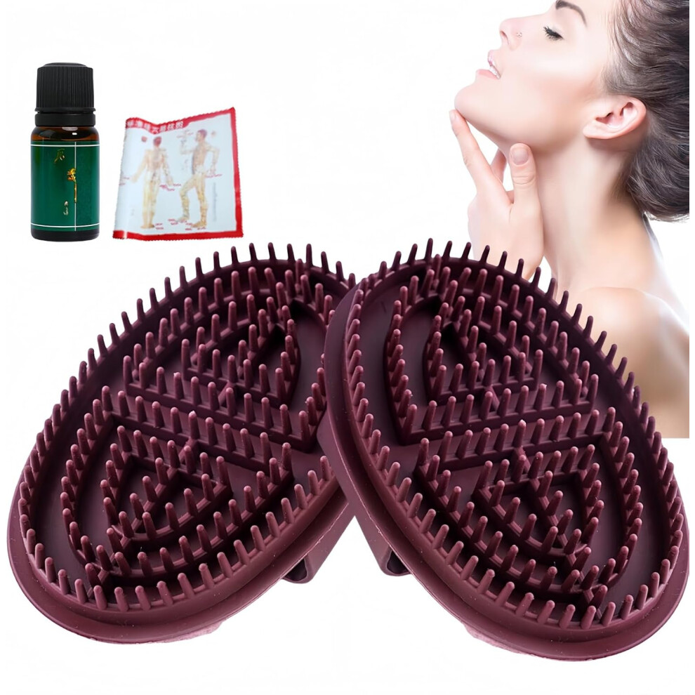 Gogerstar 2Pcs Meridian Brush Massage Body,Meridian Pressure Brush,Meridian Body Massage Brush,Relieve Muscle Fatigues Body Massage Brush With Massage Oil