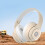 Beige vikbara Bluetooth 5.4-hörlurar med HiFi-ljud 4