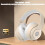 Beige vikbara Bluetooth 5.4-hörlurar med HiFi-ljud 5