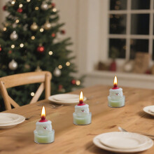 Bougies de Noël Père Noël et Bonhomme de neige (lot de 2)