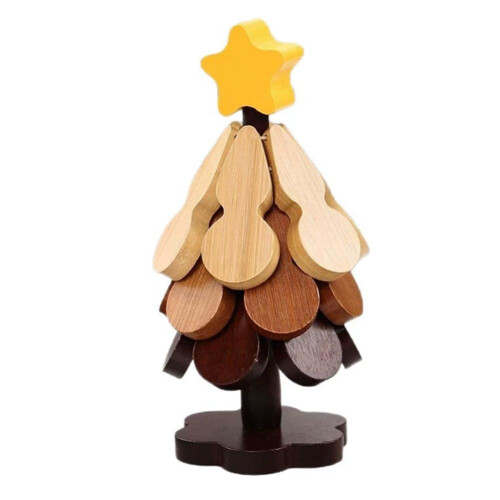 Faltbare Holz-Baumuntersetzer, 3er-Set