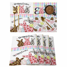 Leopard Bunny Egg Placemats 13x19in Pack of 1