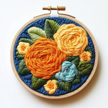 DIY Punch Needle Kits Yellow Roses Easy for Beginners Punch Needle Embroidery Set with Hoop Stamped Pattern for Craft lovers and Home Decor-2