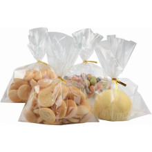 100 PCS Cellophane Bags Clear Candy Bags with 100 PCS Metallic Twist Ties For Candy Popcorn Cookie Small (4''by 6'')