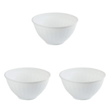 3PC Mixing Bowl Serving Bowl for Kitchen Big Capacity Lightweight Flexible Kitchen Bowl, for Parties and Salads, White