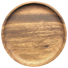 Plato base redondo de madera de nogal de 20 cm