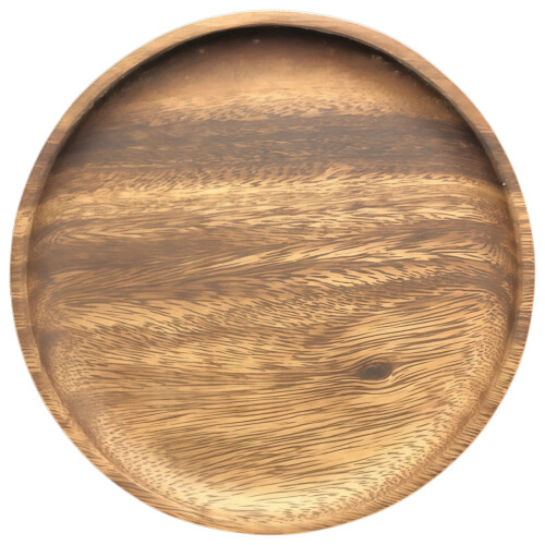 Plato base redondo de madera de nogal de 20 cm