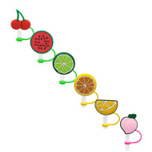 Embouts de paille en silicone en forme de fruits, lot de 6