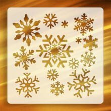 Plantilla de plantilla de copo de nieve para pintura navideña DIY, 1