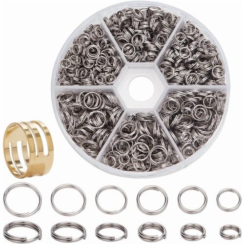 304 Rustfritt stål splittringer 5-8 mm ytterdiameter for smykkelaging