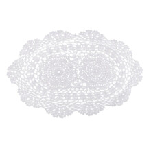 Handmade Crochet Lace Placemats Doilies, Oval, White, 15 x 11 inch, Shop Table