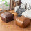 Foldable Storage Ottoman Footstool – Gray or Brown, 17.7 1