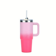 Vakuummugg i rostfritt stål med handtag och sugrör 940 ml