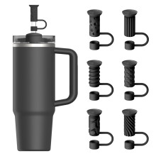Couvre-pailles en silicone avec ventouse – Lot de 6, Convient aux