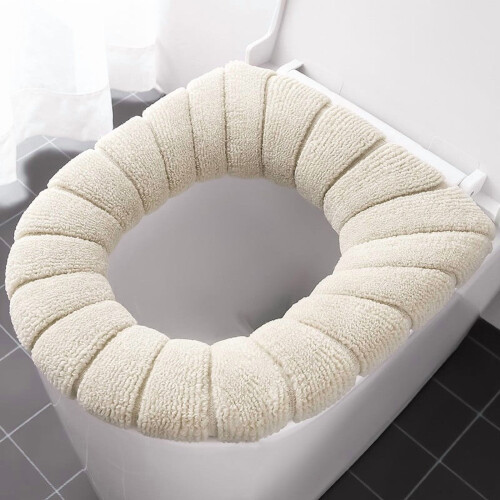 Solid-Colour Toilet Seat Cushion, Washable & Non-Slip