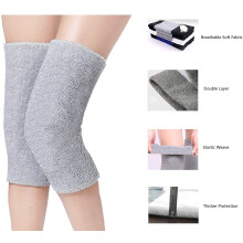 Men Women Thicken Thermal Knee Braces Leg Warmers Winter Breathable Knee Pads Leg Sleeves for Ski Cycling Dance, Gray