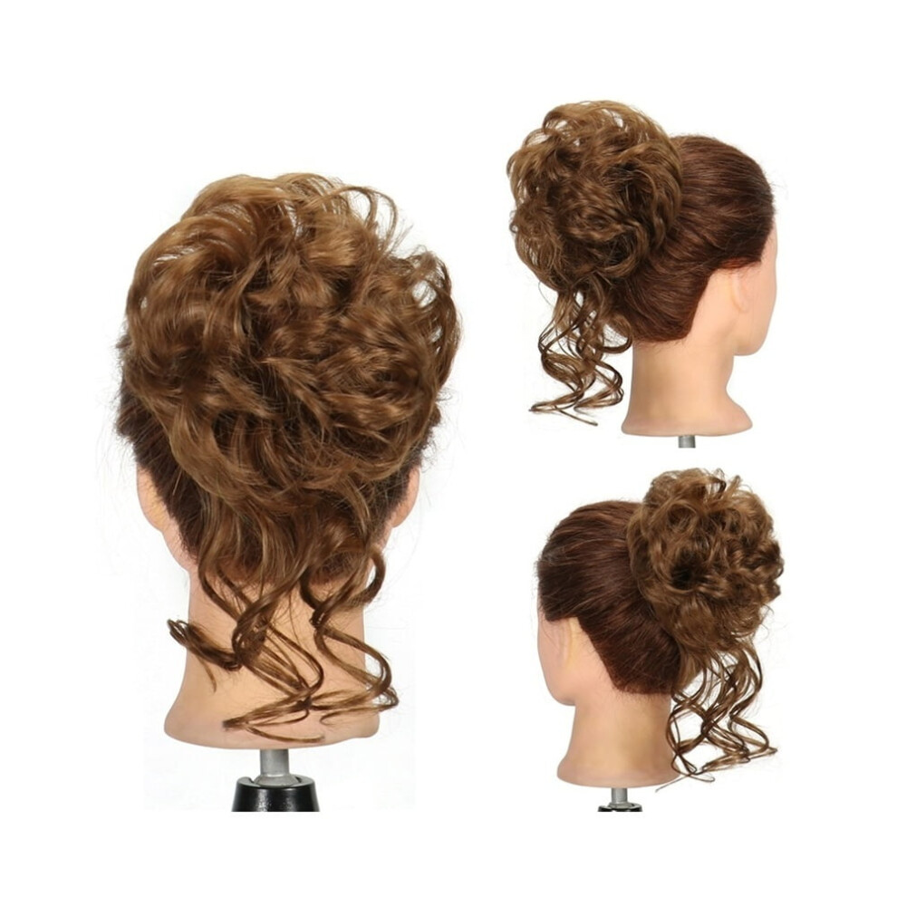 Synthetic Hair Buns Hairpiece Messy Fluffy Curly Chignon Ponytail Hair Extensions with Elastic Rubber Band