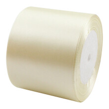 Beige satinband 7,5 cm brett, 25 meter
