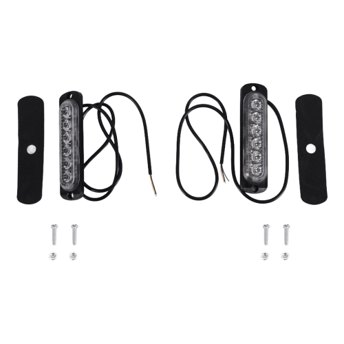 LED nødstrobelys gul 6-LED 2-pak