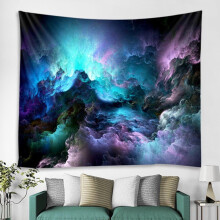 Mysterious Galaxy Nebula Backdrop – Purple/Blue Cosmic Clouds, Milky Way Photo Background for Birthday Shoot & Sci-fi Props, Compatible with