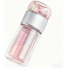 Health Gear Tee-Ei-Flasche aus Edelstahl und Glas, 420 ml