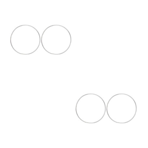 4Pièces Cercles Métal Argentés Pour DIY, Anneaux Macramé