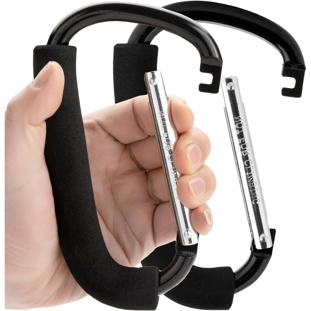 Stroller Hooks, 6.3" Large Stroller Clip, 2 Pack Stroller Hooks for Hanging Bags and Shopping, Stroller Accessories for Mommy, Large Carabiner