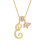 Heart-shaped diamond-encrusted initial pendant necklace 1