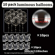 Ensemble de 20 ballons Ă bulles LED lumineux