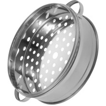 Silver Food Steamer Basket, Stainless Steel, Ergonomic Handle, Fast Cooking