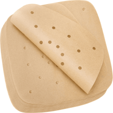 200pcs Air Fryer Parchment Paper Disposable Liner 8.5inch, Premium Perforated for Air Fryer, Streamer, Pans, No Burn, Easy Cleanup (Brown)