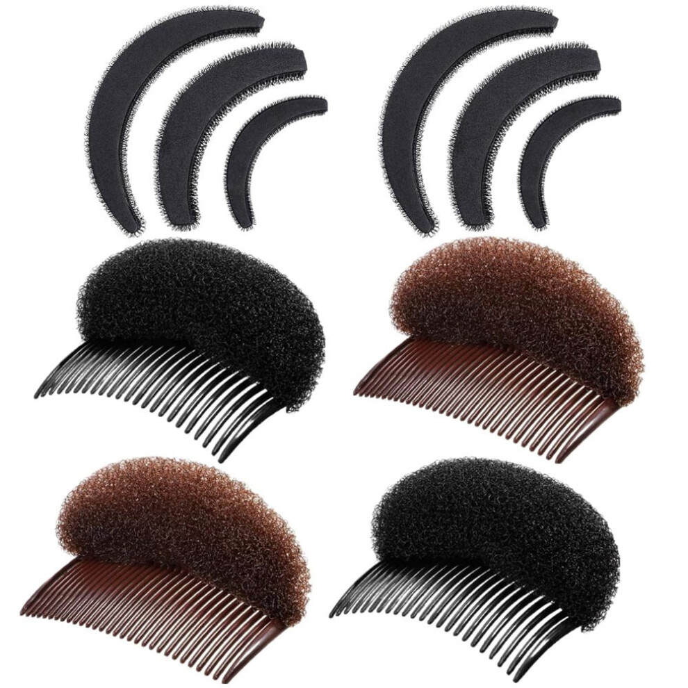 10-Piece Hair Volumizing Sponges Black Brown