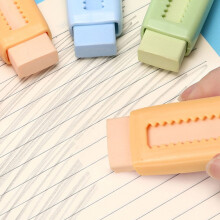 5Pc Cartoon Push-Pull Erasers, Yellow & 4 Cute Colors, Retractable Sliding Design – Compatible with Standard Pencils