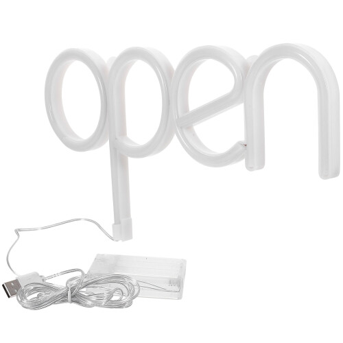 Vit LED neon öppen skylt 35x18cm PVC