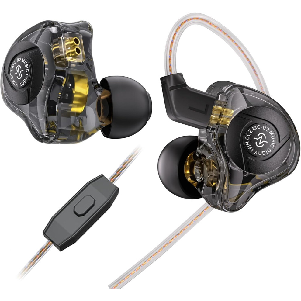 Ccz Mc02 Hifi Iem For Gaming Â 10Mm 1Dd Wired Earbuds With Mic, Compatible With Computer/Laptop, Dark/Black 9178400068652