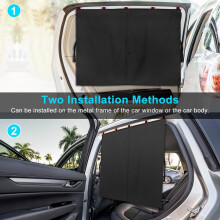 2 PCS Magnetic Double Layer Auto Sun Shade for Side Windows Privacy Full Covers/Half Shade Options Back Car Window Curtains for Baby Protection
