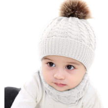 0-2 Year Kids Children Toddler Baby Girls Boys Winter Warm Knitted Beanie Cap+Scarf Keep Warm Set (Black-01#, one Size)
