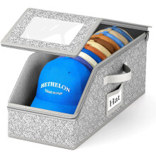 Boîte de rangement empilable pour casquettes de baseball, fenêtre transparente,