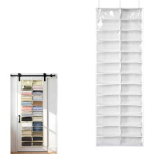 Organisateur de chaussures et de sweat-shirt Ă suspendre Ă la porte, transparent Ă 26 poches, 160 cm x