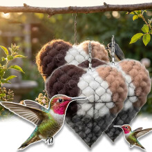 Handmade Fiber Bird Nesting Heart, Bird Nesting Heart Outdoor Yard Art