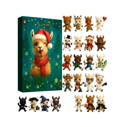 Calendário do Advento com tema de cachorro e pingente de acrílico 2D