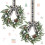 Mini kerstkransen groen wit kunstmatig 2 stuks 1