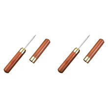 2er-Pack Eispickel aus Edelstahl mit Holzgriffen &