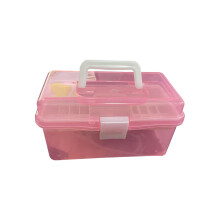 Transparente Aufbewahrungsbox aus Kunststoff mit Griff und Ablage, 8 x 5 x 4 Zoll
