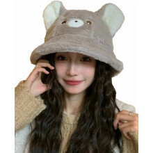 Berenoren bucket hat voor dames, warme pluche winterhoed, vissershoed