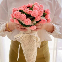 Crochet Flower Bouquet Blanket, Handmade Knitted Rose Throw – Romantic Gift for Her, Compatible with Valentine's, Mother's Day, Birthday,