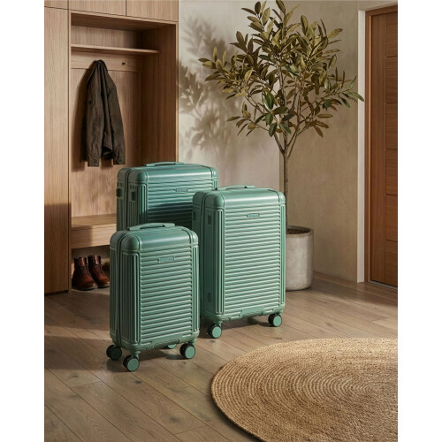 Beliani Set of 3 Hard Shell Suitcases MYNTIS Mint Green 1