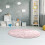 Fluffy, raggete, rundt teppe, ultramykt, vaskbart 4